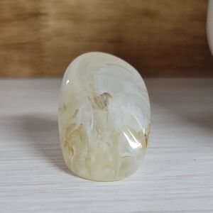 AGATE SWIRL Cream and Tan Acrylic Galaxy Ring